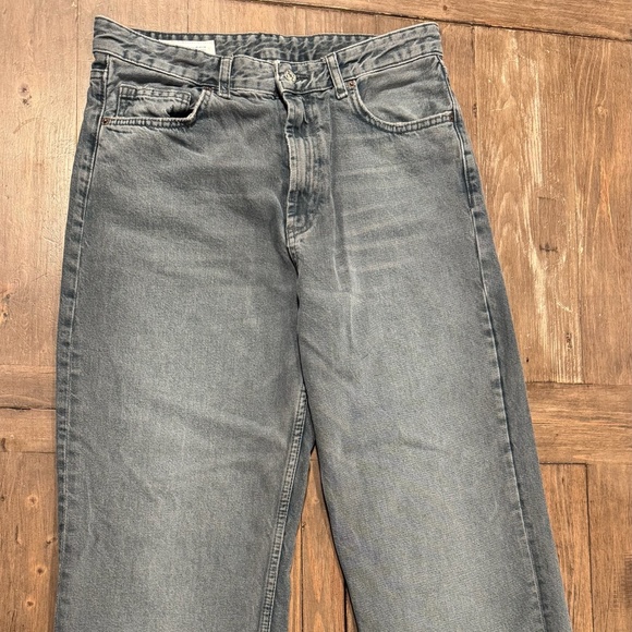 Zara High Rise Wide Leg Jeans (Grey) - Picture 2 of 7